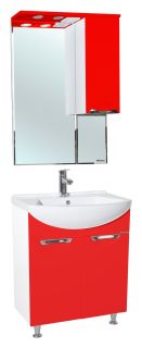 Зеркало-шкаф с подсветкой Bellezza Альфа 65см правый красный 00000005263